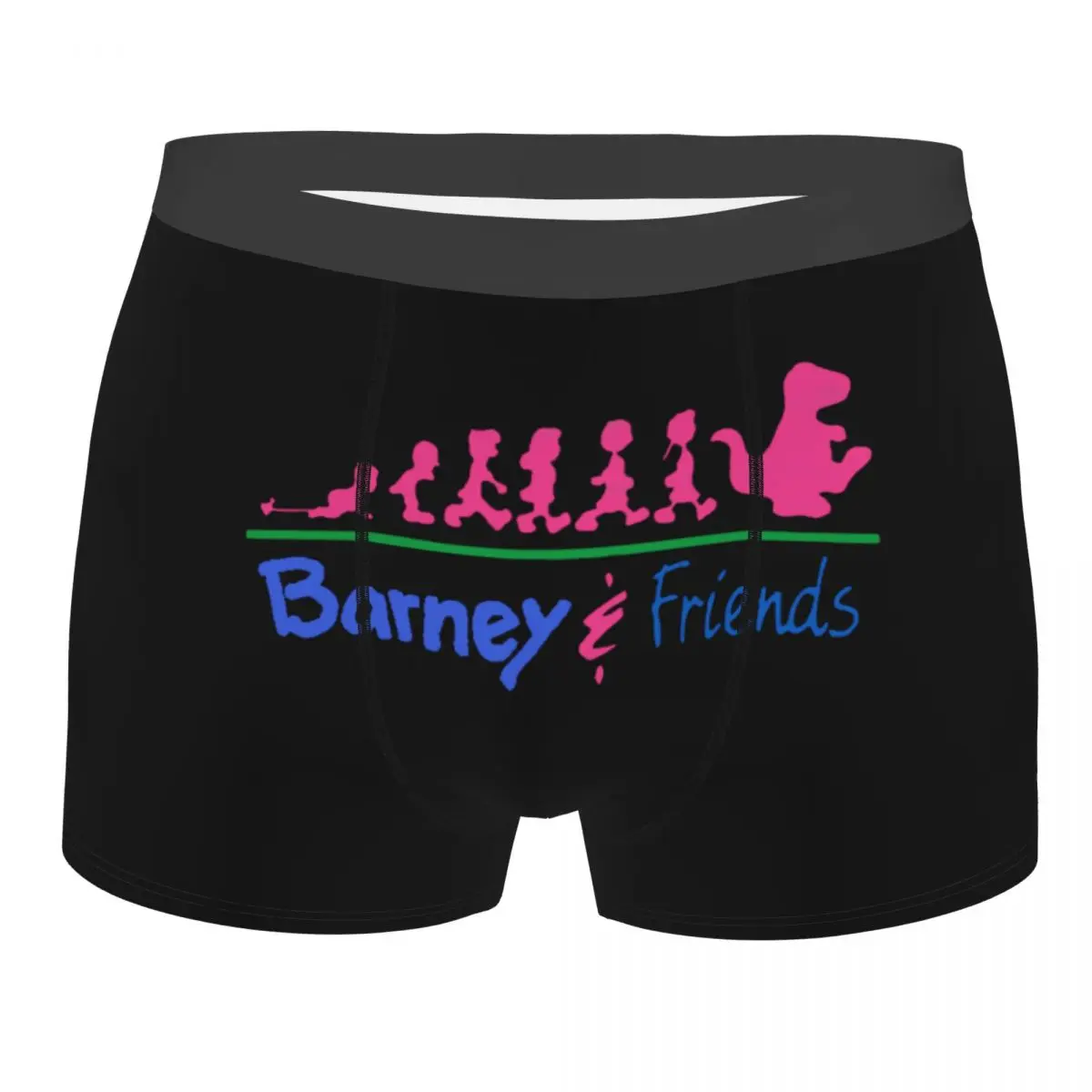 

Men Barney Friends Dinosaur Cartoon Underwear Dinosaurs Novelty Boxer Briefs Shorts Panties Male Breathable Underpants Plus Size