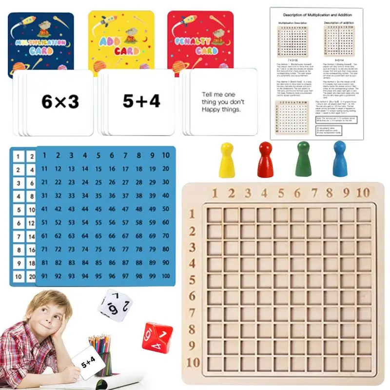 

Multiplication Addition Board Game 2 In 1 Multiplication And Addition Board Montessori Game To Learn Math Wooden Math
