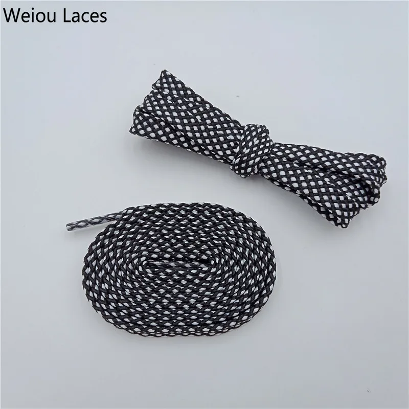 (30Pairs/Lot) Weiou New Stylish Double Layer Canvas Flat Shoelaces Designer Hiking Boot Laces Polyester Web Pattern Shoestrings