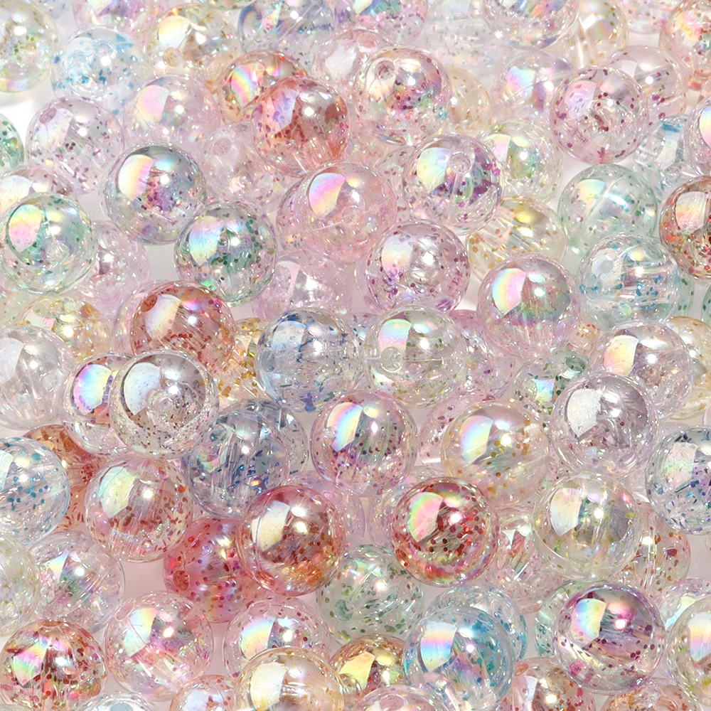 8/10/12 мм акриловые цветные бусины с покрытием прозрачные яркие круглые россыпью