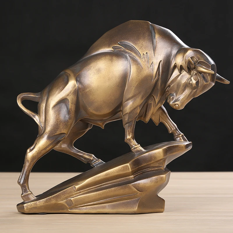 Скульптура быка статуя бира из смолы ручной работы декор для комнаты дикой