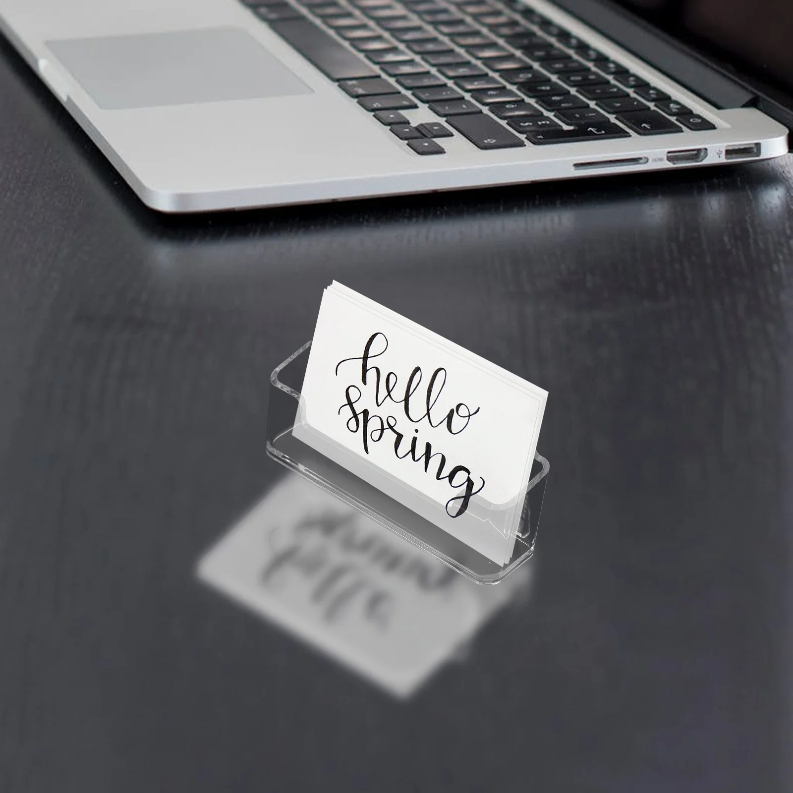 4 шт. прозрачный держатель для визитных карточек полки хранения настольная