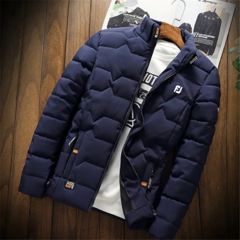 2022 Golf Clothing Men's Winter New Outdoor Stand Collar Golf Clothing Thickened Warm Cotton Jacket Men's Casual Fashion Coat