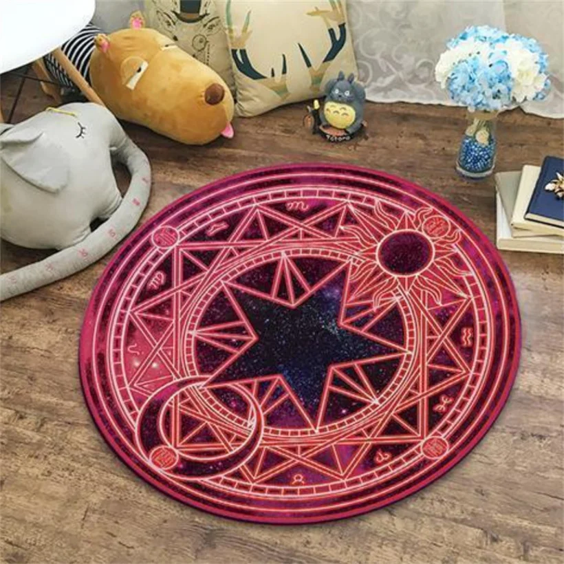 

Modern Magic Circle Pattern Carpet Round Floor Mat Kids Child Play Mats Yoga Cushion Bedroom Living Room Area Rug Customize Size