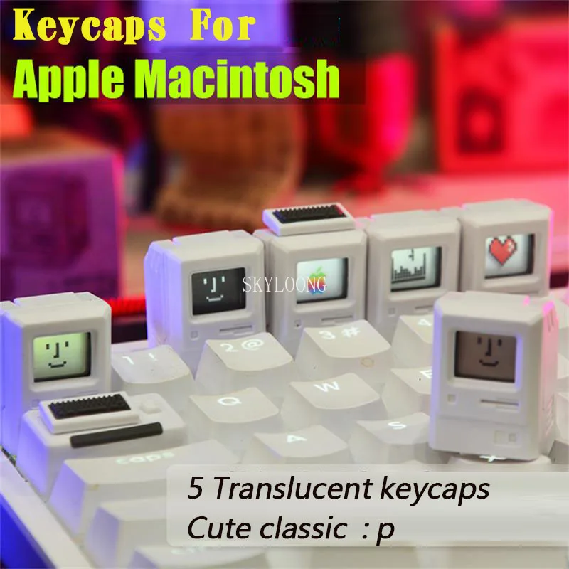 

Macintosh Custom Keycaps Light Transmission For Mechanical Backlit Keyboard Esc Artisan Keycap For GK61 GK64 SK87 GH60 PC Gamer