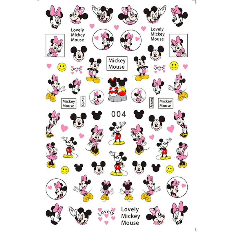 

1PCS Disney Cartoon Character Nail Art Sticker Stitch Nail Decoration Decal Mickey Color Self-Adhesive Nail Slider