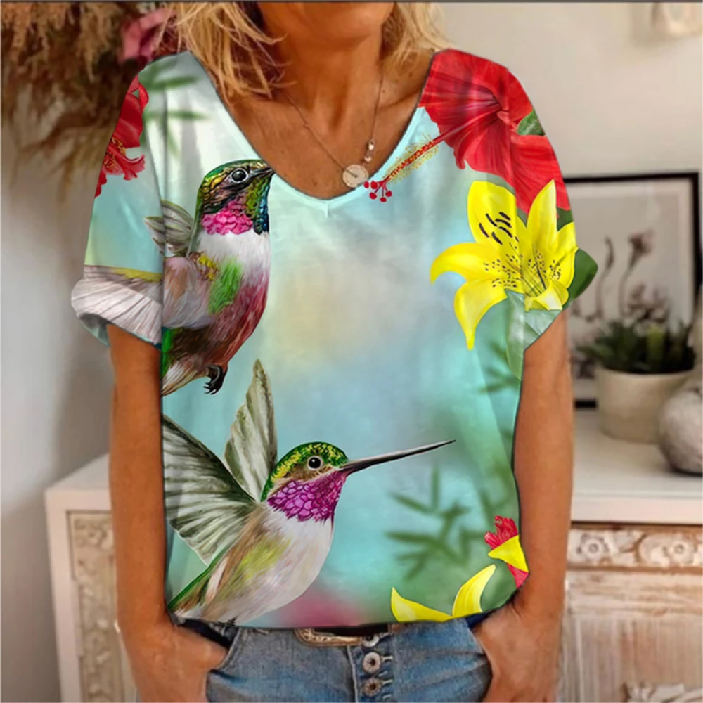 

New Summer Animals Bird Women T-shirts Wild Print T Shirt Female Clothing Fashion Style Oversized Sexy Girls Tops Tees Camisetas