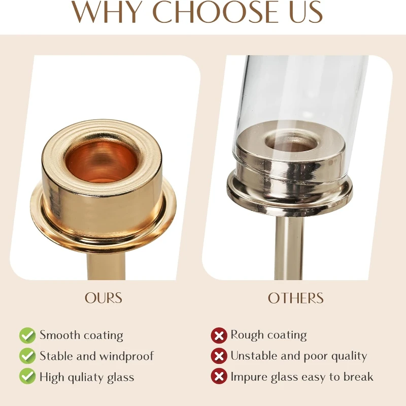 Стеклянный подсвечник с ураганом набор из 3 подсвечников стеклянная крышка для