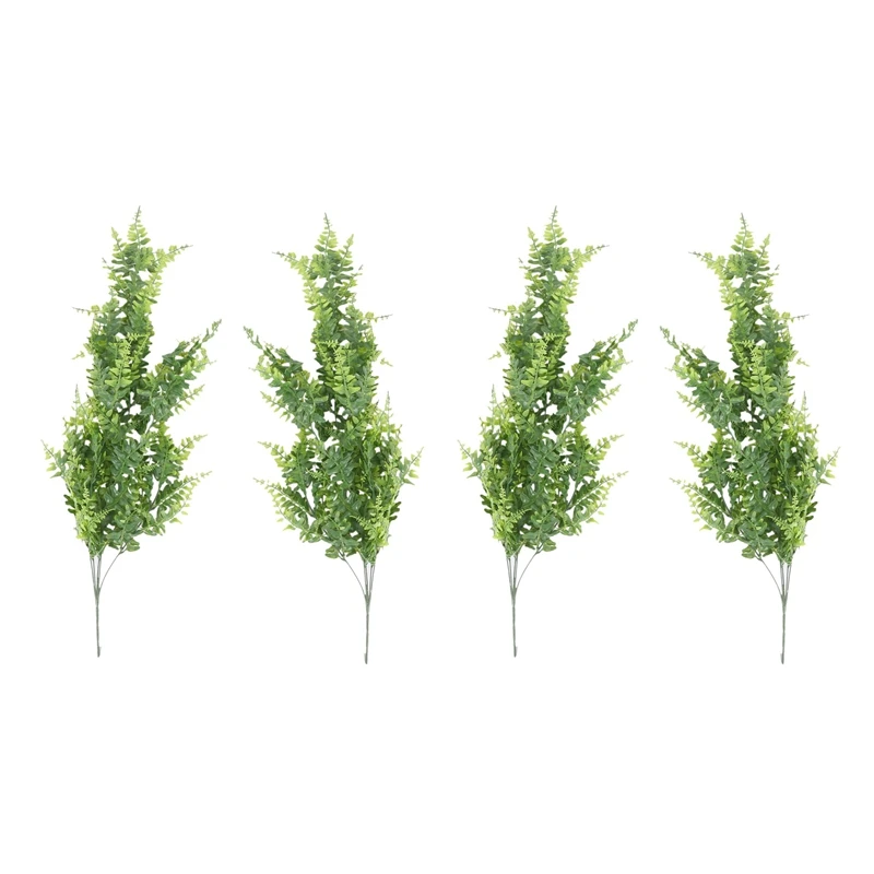 

Plants Vines Fern Persian Rattan Fake Hanging Plant Faux Hanging Boston Ferns Flowers Vine Outdoor Plastic Plants 4 Pcs