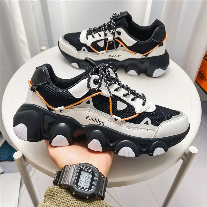 

2022 Trend Men's Sports Sneakers Fashion Breathable Man Shoes Flat Comfortable Walking Male Chunky Sneakers Running Footwears