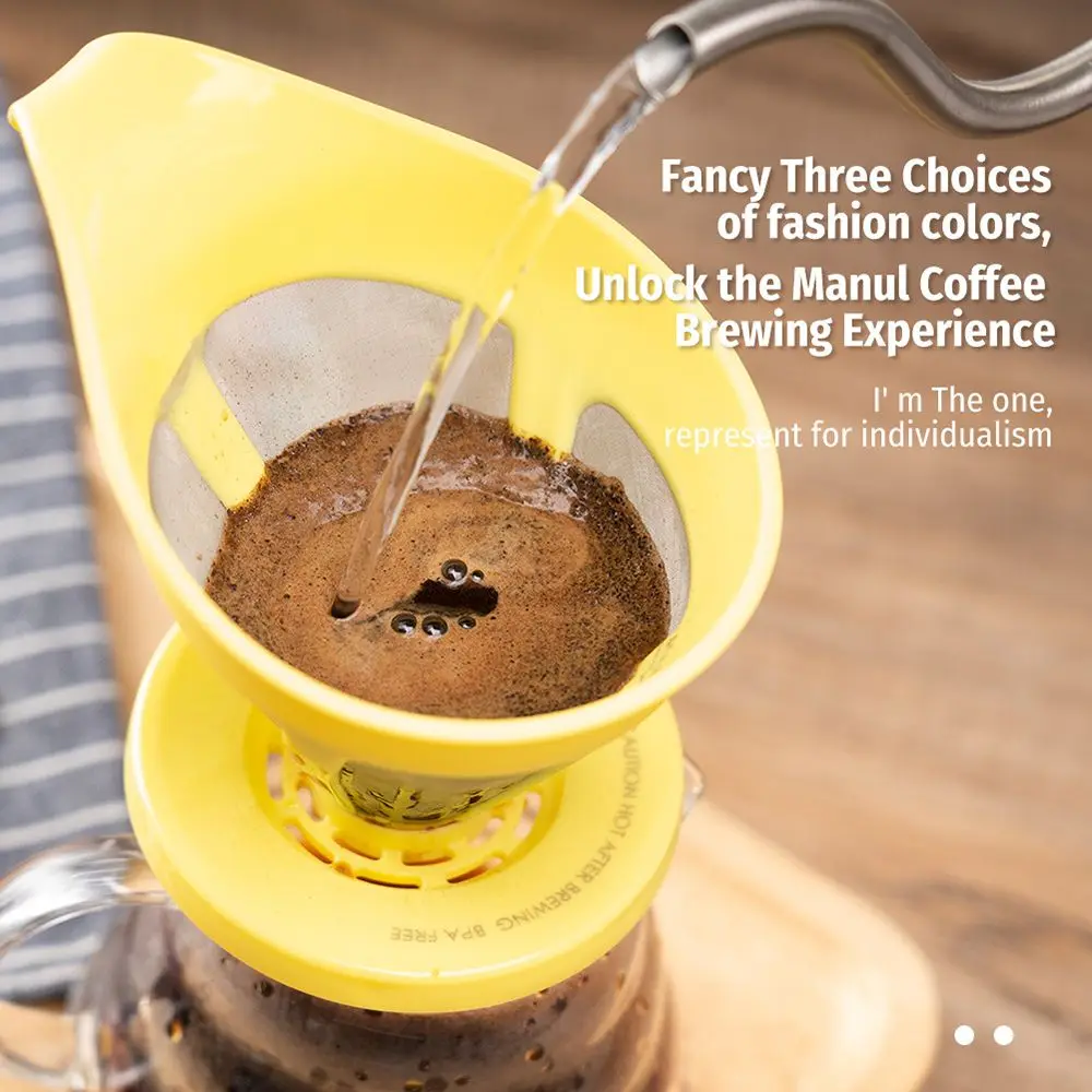 

Pour Over Coffee Dripper Stainless Slow Drip Coffee Filter Metal Cone Paperless Reusable Coffee Maker With Non-slip Cup Stand