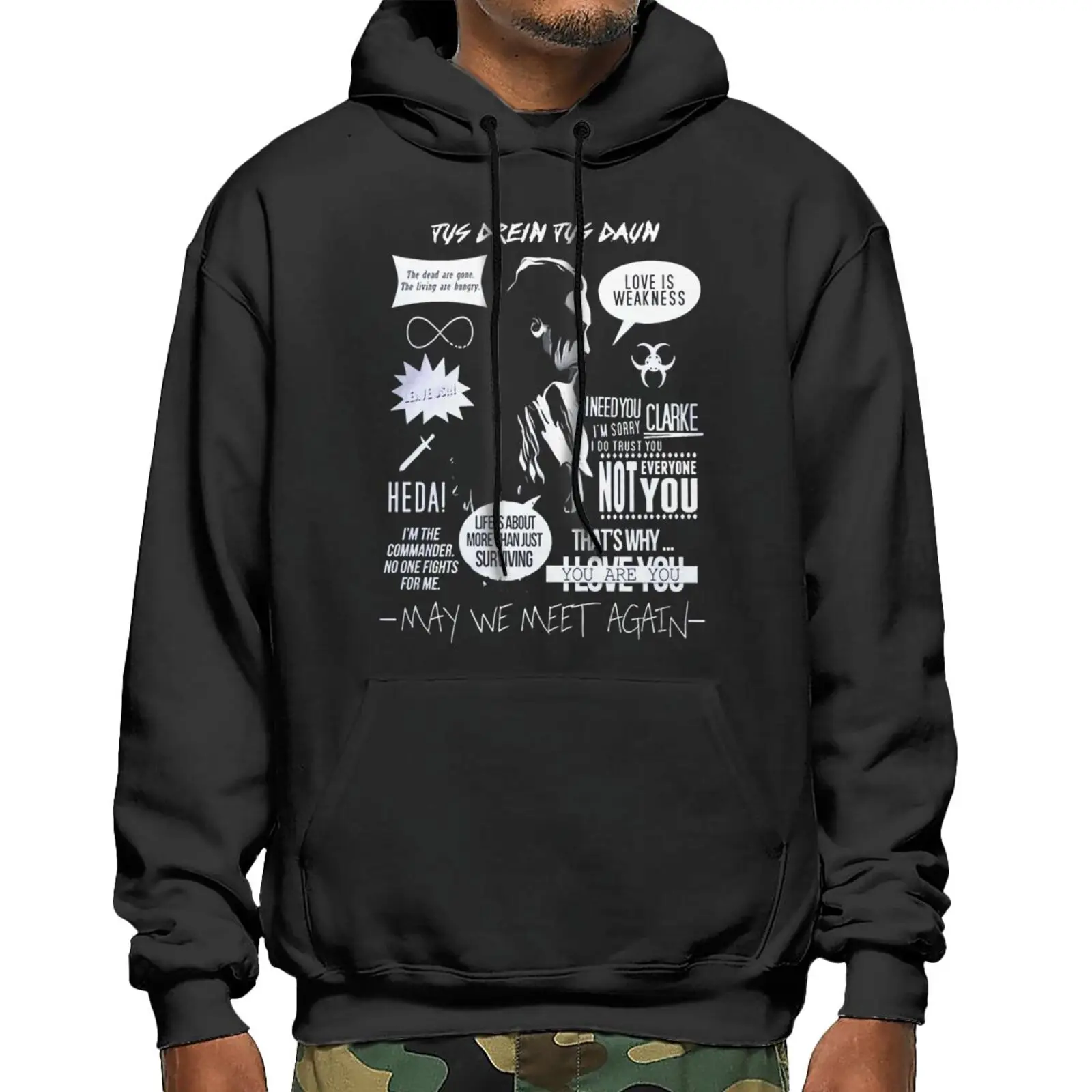 

Commander Lexa Heda The 100 Clean 2187 Hoodie Clothes For Men Essentials Hoodie Pullover Zip Up Hoodie Cosplay Men's Top Shirt