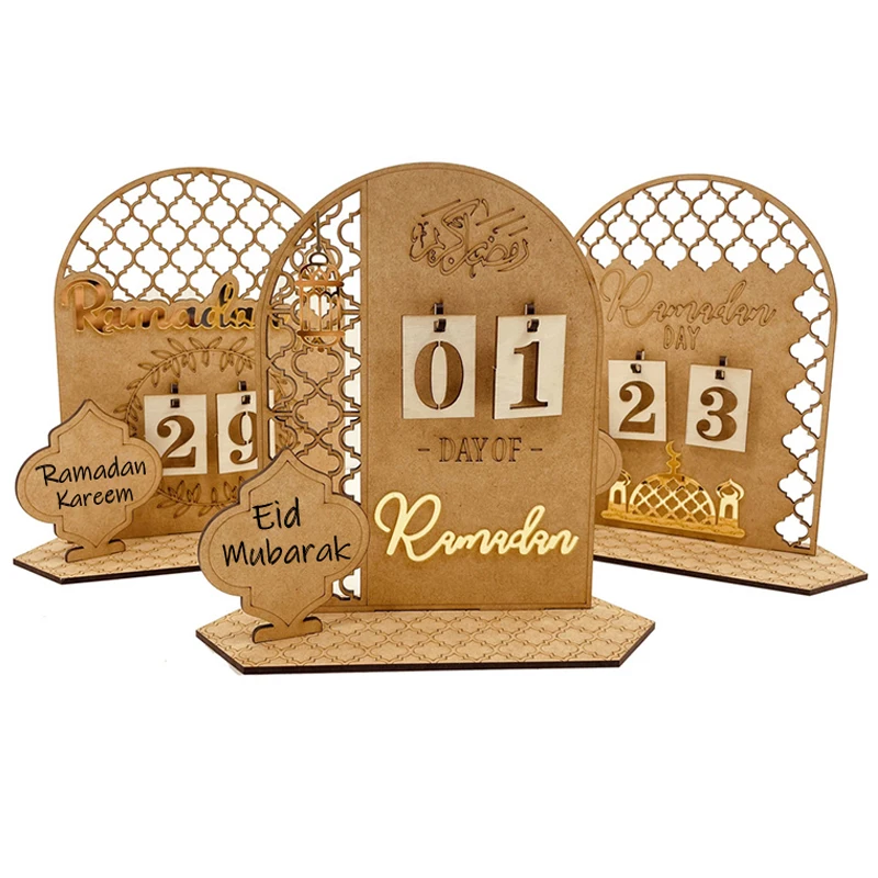 

Ramadan Countdown Calendar Eid Mubarak Ornament Kareem Advent Calendar Muslim Festival DIY Decoration Craft for Home Islam Party