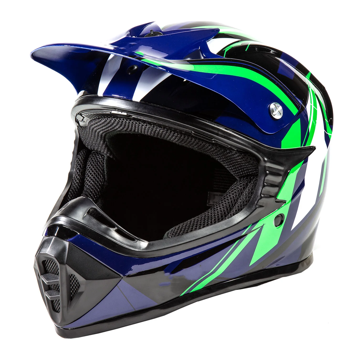 

New Sport Helmet Youth FJ1 MX Helmet - DOT Approved - Blue/Green, Medium