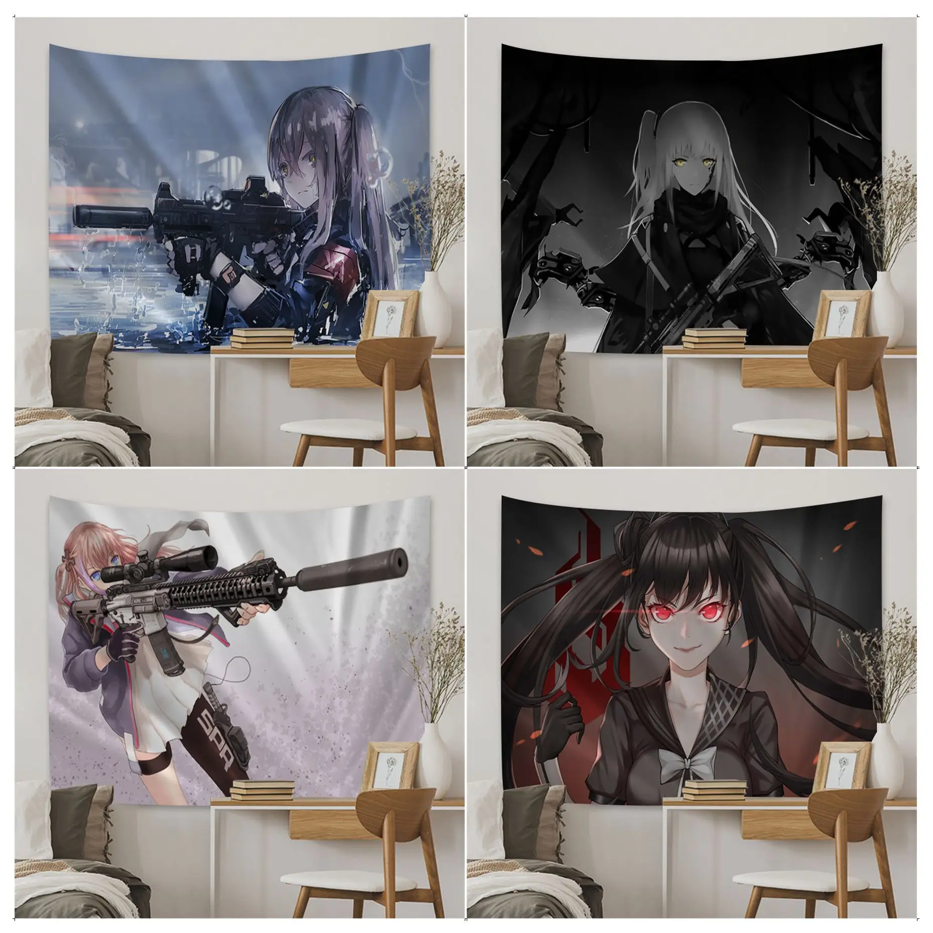 

Girls Frontline Hippie Wall Hanging Tapestries Hanging Tarot Hippie Wall Rugs Dorm Japanese Tapestry