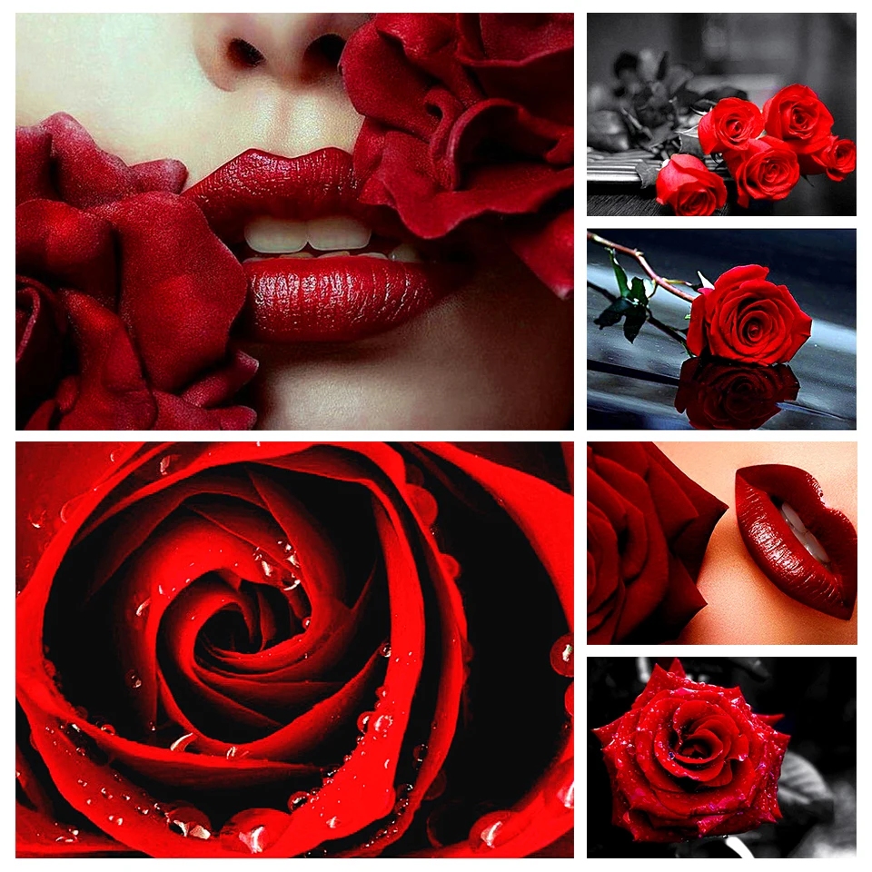 

DIY Oil Painting By Numbers Rose Flowers Handpainted Art Wall Bedroom Living Room Home Decor Kids Room Decoration Unique Gift