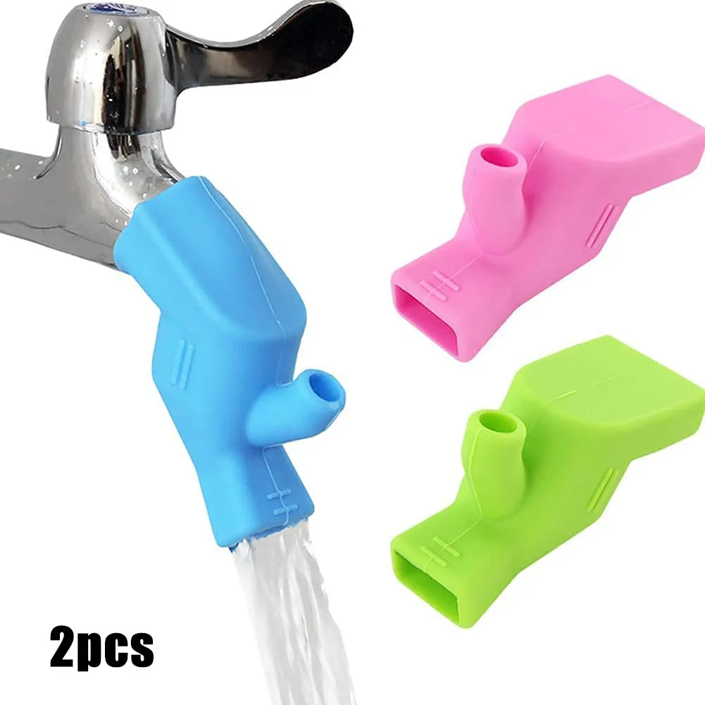 

2pcs Silicone Water Faucet Extender Bathroom Tap Extension Sink Kids Washing Device Kitchen Sink Filter Nozzle Faucet Extenders