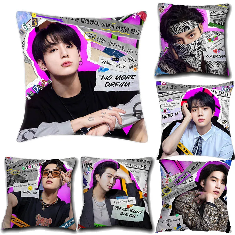 

Новинка Kpop Bangtan Boys Противоударная подушка чехол s декоративная подушка для дивана чехол для кровати наволочка аниме Декор для гостиной