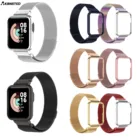 Миланский магнитный ремешок Correa Mi Watch Lite, металлический ремешок с магнитной петлей для часов Redmi 12  Horloge 2, браслет + чехол