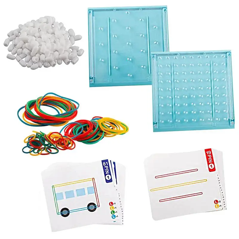 

Geoboard Rubber Bands Geo Board For Kids Class Set Montessori Educational Toy For Kids With Pattern Cards And Rubber Bands