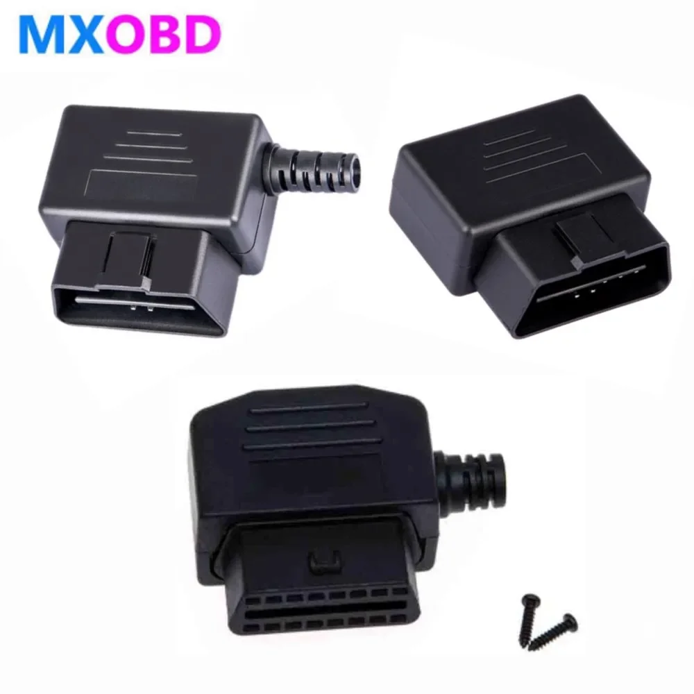 Фото 10 шт. OBD-штекер с винтом OBD2, 16-контактный разъем J1962M, розетка для автомобильного диагностического OBD-адаптера OBDII, 16-контактный адаптер №2
