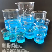 factory cheap 1set lab borosilicate glass beaker heat resist labware beaker laboratory equipment