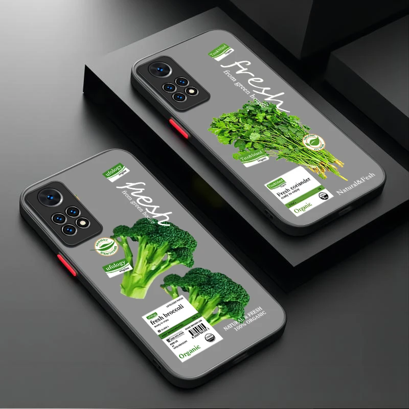 Чехол с зелеными овощами и брокколи для Xiaomi Redmi Note 13 12 Pro Plus 4G 5G 12S 11S 11 10 10S 9 9S 8 13C 12C A3