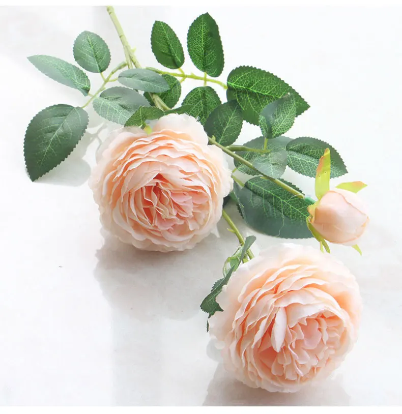 

3Heads Artificial Peony Flower Bouquet European Style for Home Garden Living Room Decoration Wedding Party Supplies Fake Flowers