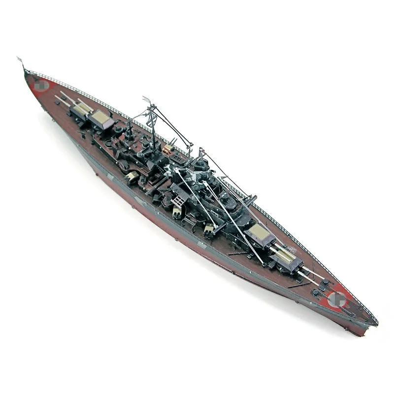 Cool 3D metal puzzle DIY assembly model Bismarck battleship delivery tool display box | Puzzles