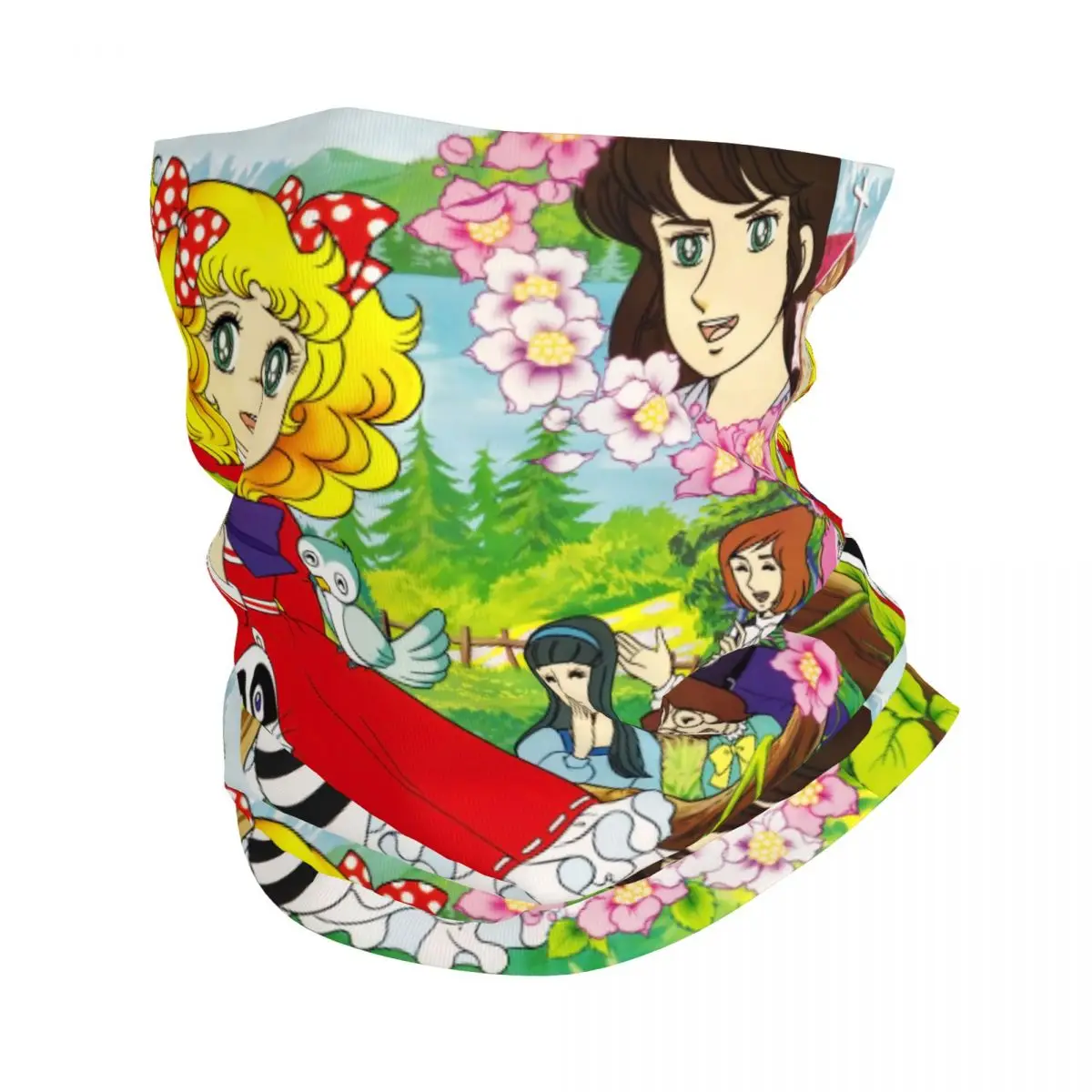 Милая карамельная бандана шейный чехол с принтом аниме Балаклава маска шарф