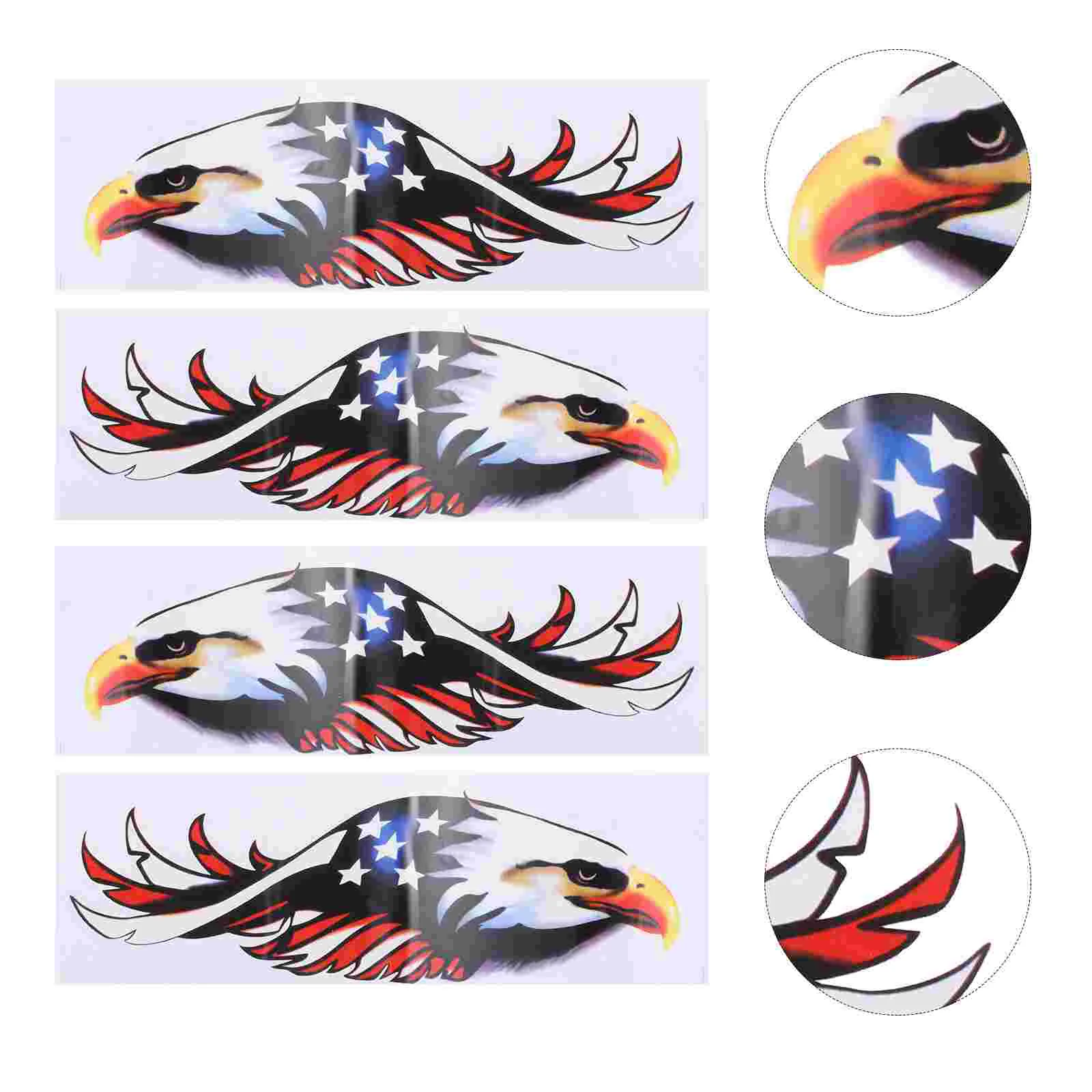 

4pcs US Flag Eagle Sticker Creative Car Stickers Interesting Car Decals