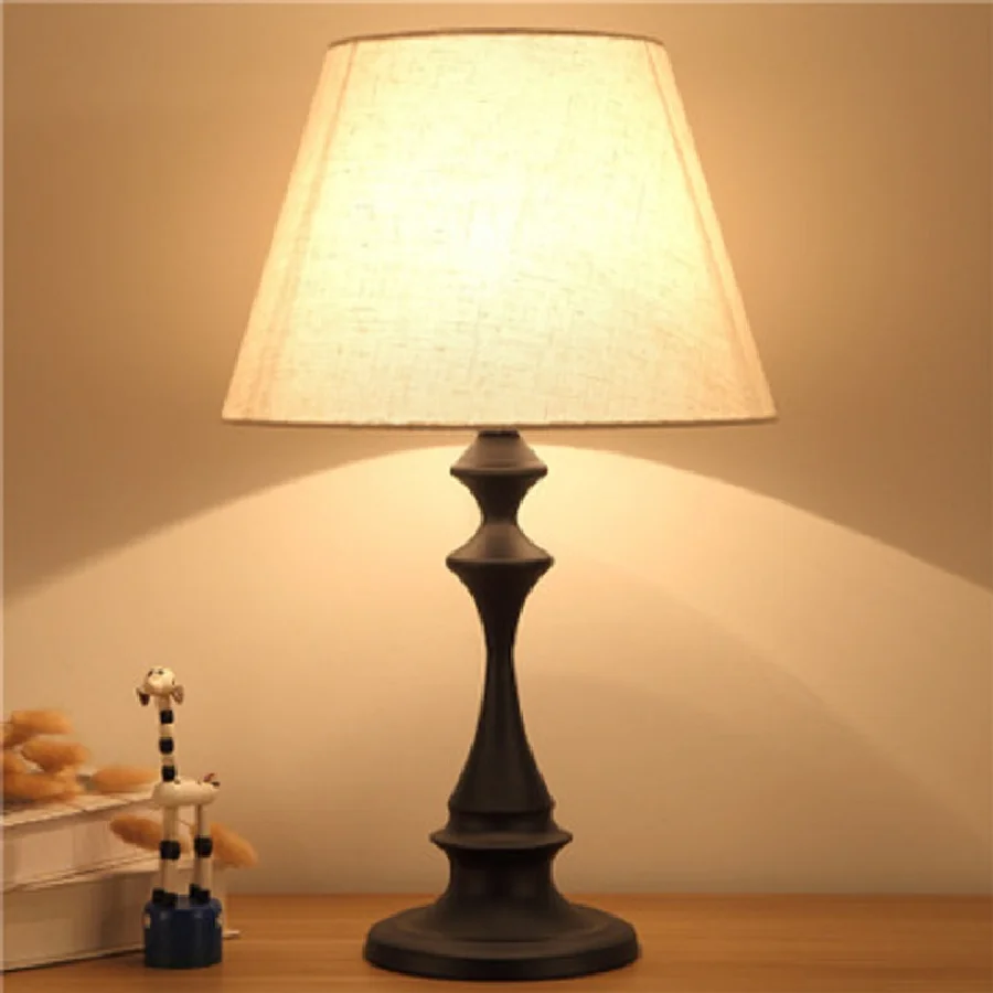 

LukLoy Modern Table Lamp Bedroom Bedside Lamp LED American Dimming Bedside Table Lamp Modern For Living Room Cloth Lampshade