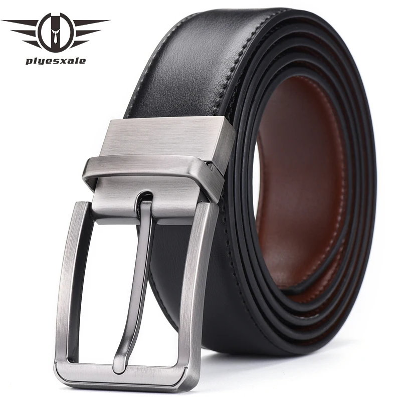 Мужской кожаный ремень с двусторонней пряжкой, G144