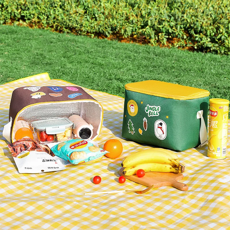 

Portable Insulation Lunch Bag Waterproof Aluminum Foil Lunch Box Bag Cute Cartoon Large Food Thermal Picnic Bags for Women Kids