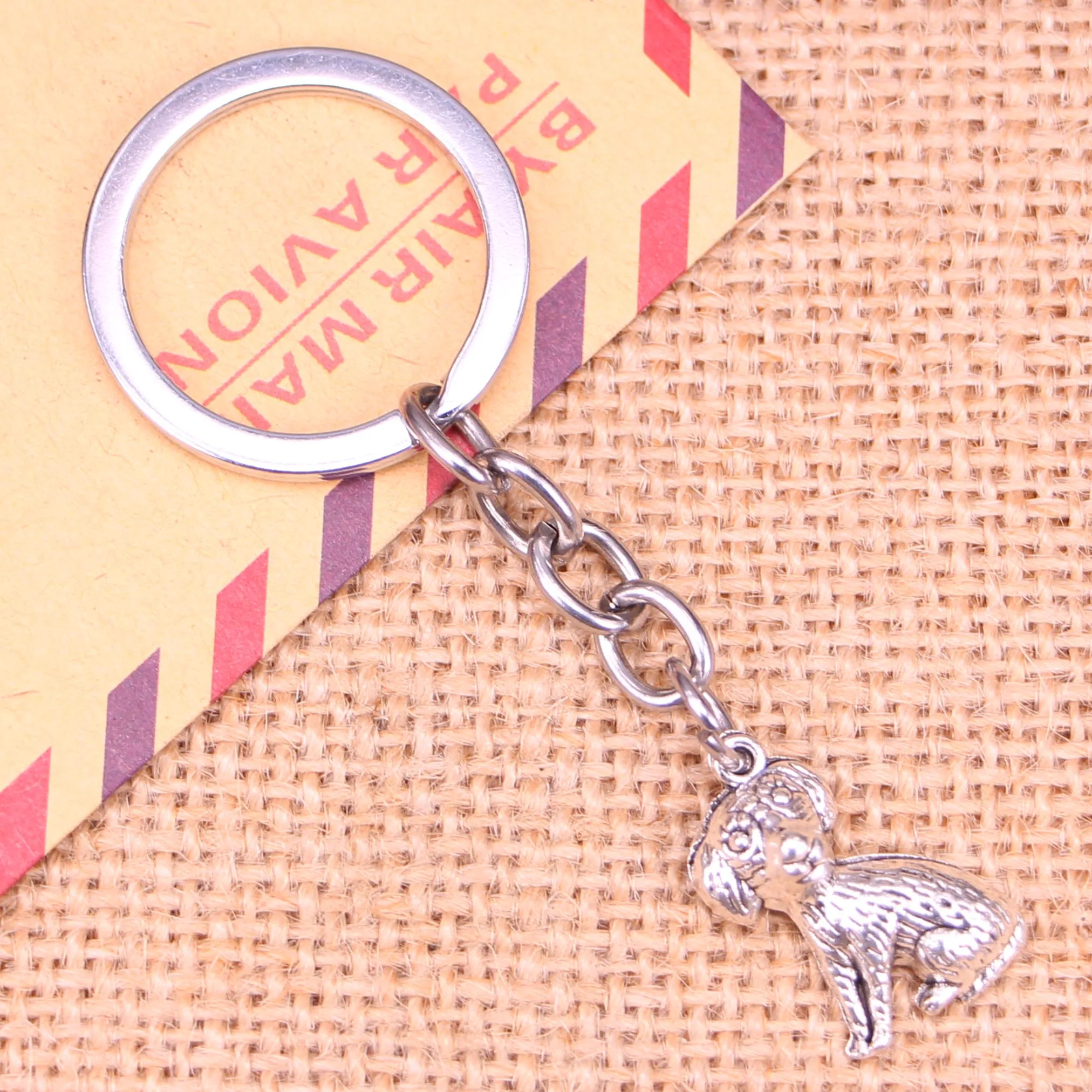 

20pcs New Fashion Keychain 22x13mm dog Pendants DIY Men Jewelry Car Key Chain Ring Holder Souvenir For Gift
