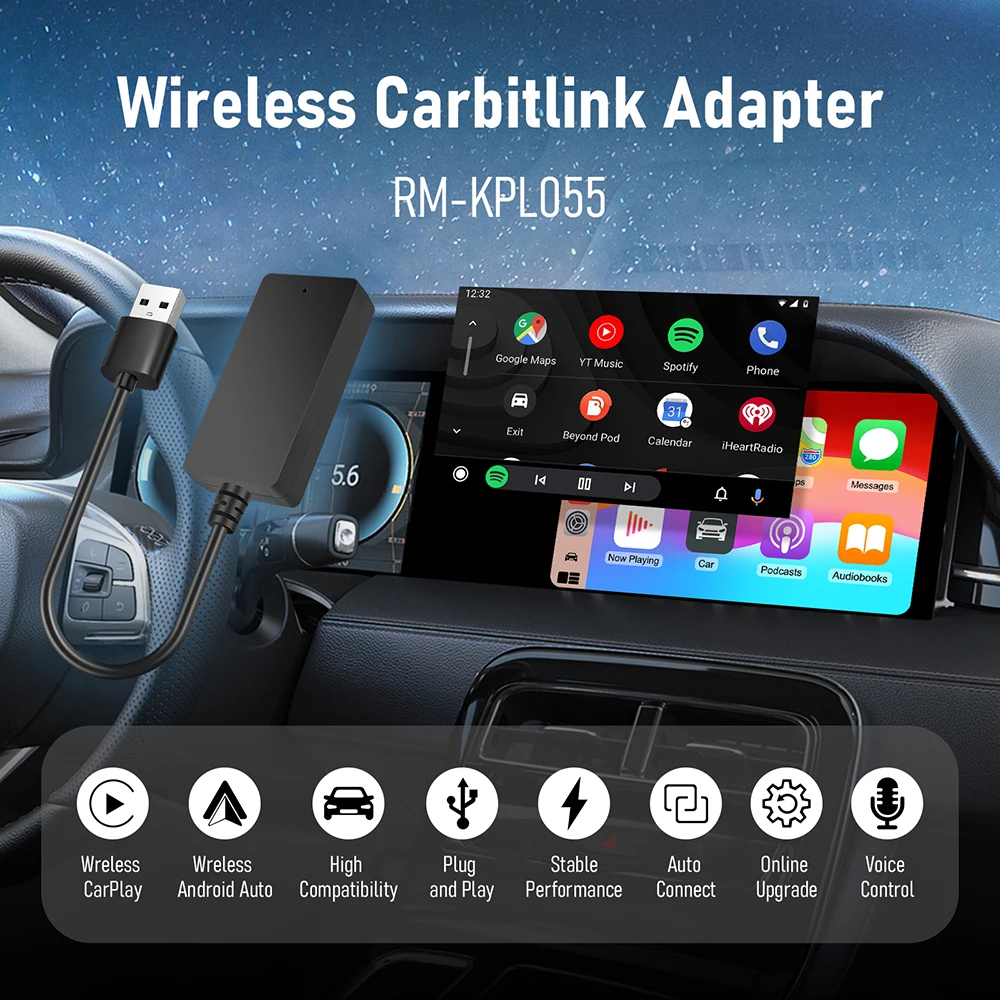 Проводной Carbitlink Easylink подключается к адаптеру Wireless CarPlay Android Auto Baic Jetour Geely Chery