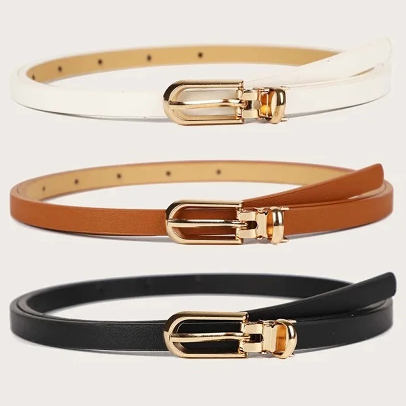 New Fine Belt Ladies Belt Student Leather Decoration Designer Belts Women High Quality Luxury Belt 3pcs