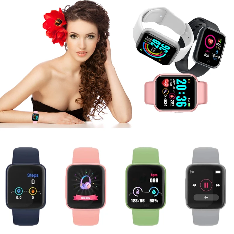 

Умные часы Y68 с Bluetooth для мужчин и женщин, спортивные Смарт-часы с монитором кровяного давления и сердечного ритма, фитнес-трекер для Xiaomi Huawei