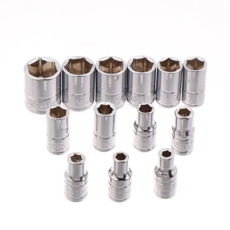 

13 шт. набор мини- торцевых ключей 4-14 мм 6,3 мм с шестигранным хвостовиком, короткая торцевая ключ с трещоткой, тележка, авторемонт, ручные инструменты для удаления