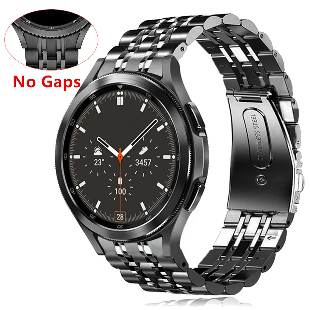 No Gaps Stainless Steel Strap for Samsung Galaxy Watch 5 Pro 40mm 44mm 4 Classic 46mm 42mm Band Curved end Belt Metal Bracelet