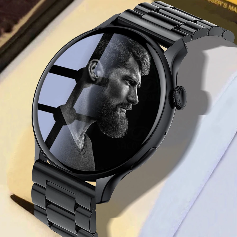 

Men AMOLED Smart Watch NFC Bluetooth Call Temperature Heart Rate Blood Pressure Fitness Tracker Sport Smartwatch For Android ios