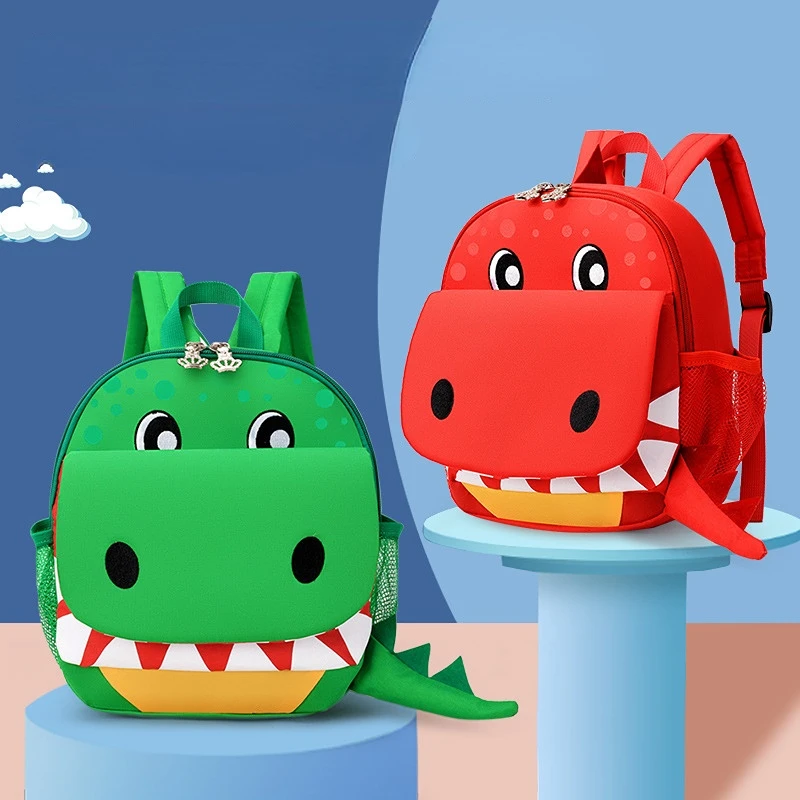Kindergarten Schoolbag Cartoon Crocodile Personality Fashion Backpack for Boys and Girls 2-5 Years Old Children's Backpacks