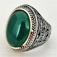 2022 new inlaid emerald mens ring personality retro domineering personality ring to attend the banquet party jewelry wholesale