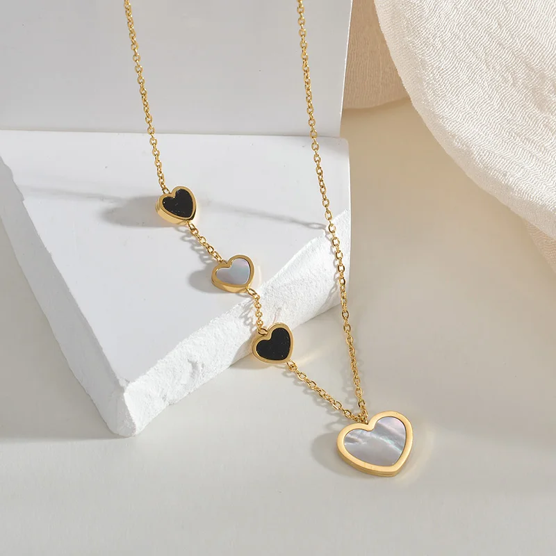 Stainless Steel Heart Necklace For Girl Long Hot Fashion Pendant Valentine Gift Love Jewelry Women Collar