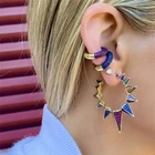 Женские серьги-клипсы с фианитами, классические