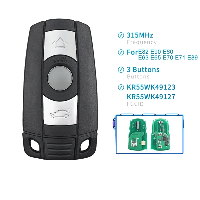 

Car Remote Smart Key Smart Key For BMW 1/3/5/7 Series E90 E91 E92 E60 Car Keyless Control ID46 PCF7945 Transmitter Chip 315MHZ