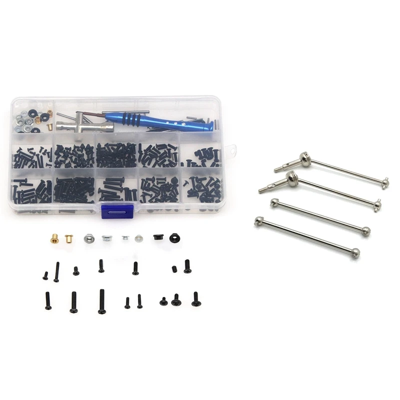 

2 Set RC Car Part: 1 Set M2 M2.5 M3 Screw Fastener Kit Cross Sleeve Hex Wrench Swing Arm Screws & 1 Set Rear Dog Bone