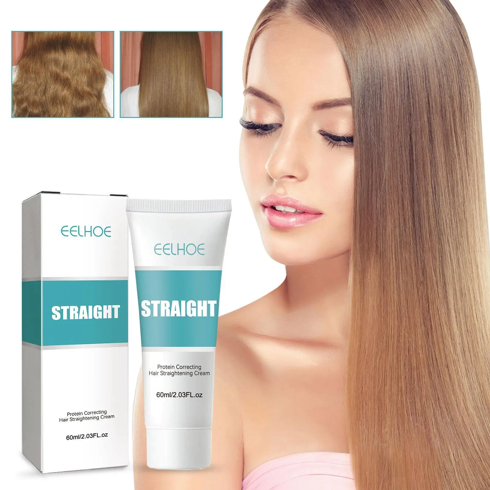 

60ml Keratin Protein Correcting Hair Straightening Cream Replenish Hair Nutrition And Moisture Does Not Hurt Hair Easily Soften