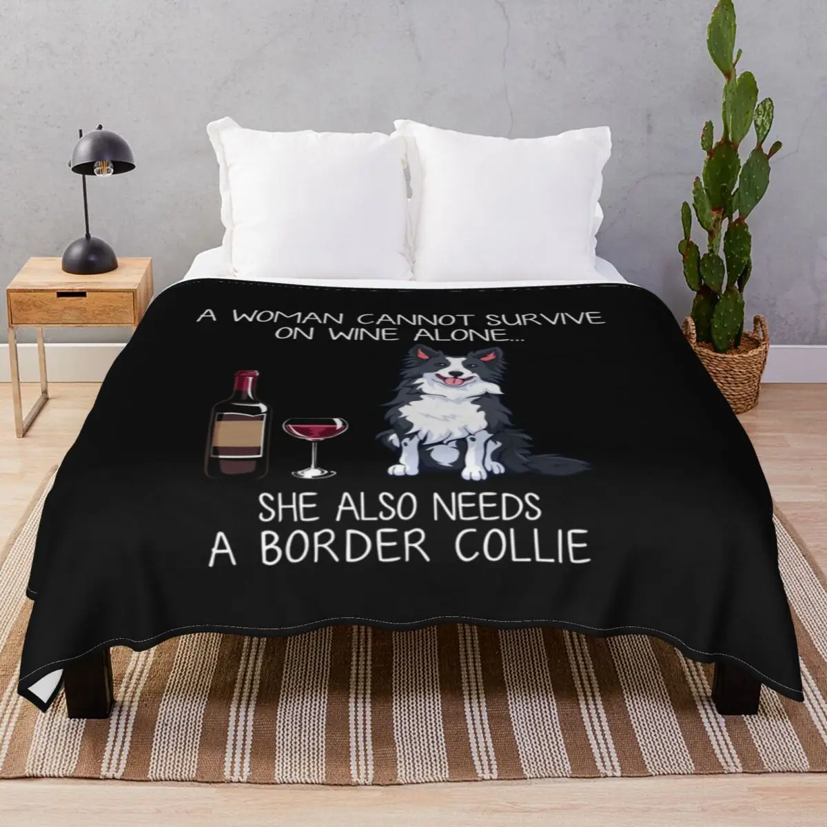 Border Collie And Dog Blankets Fleece Autumn/Winter Ultra-Soft Unisex Throw Blanket for Bed Sofa Camp Cinema
