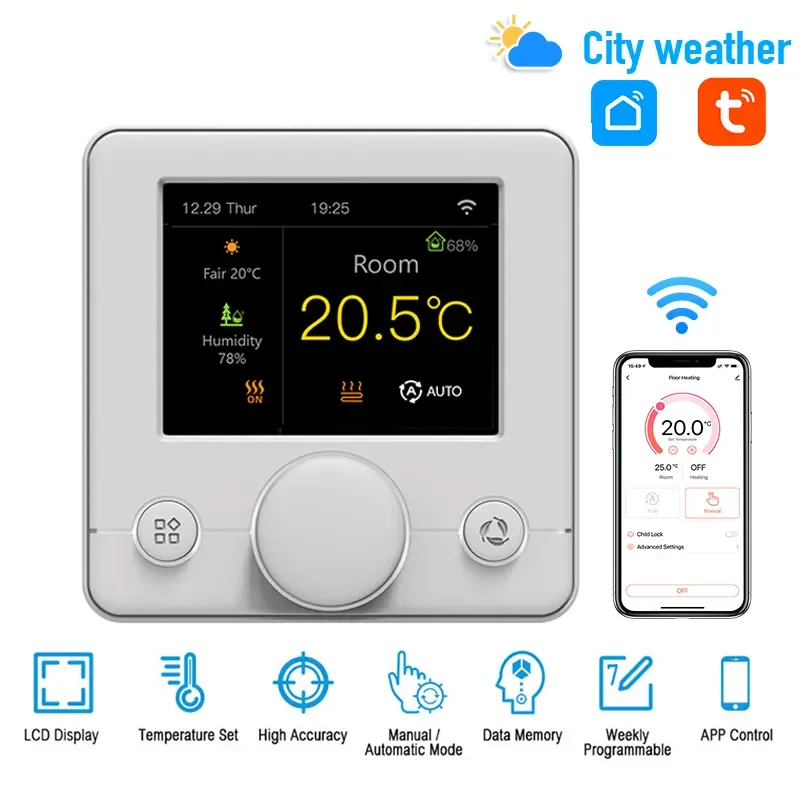 

Новинка, Интеллектуальный термостат с Wi-Fi, терморегулятор, контроллер для вождения/электрического/газового кода Alexa